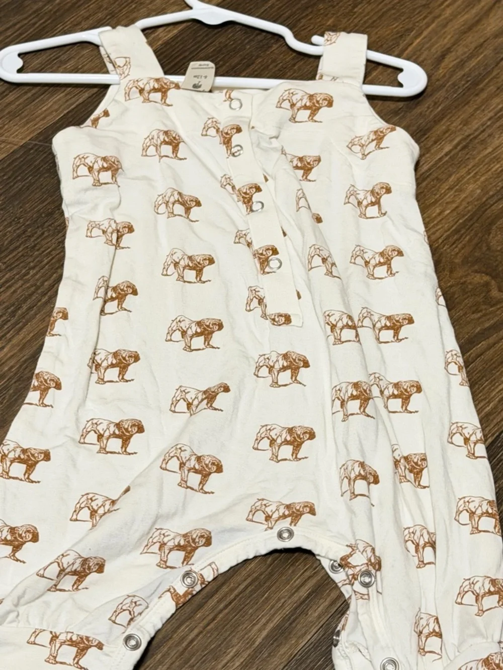 kate quinn Cream Romper with Brown Elephant Print